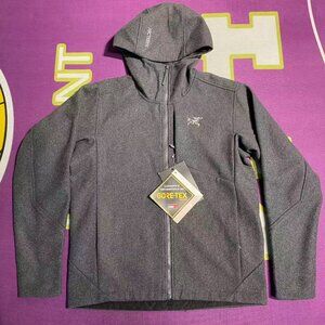 Arc'teryx Sawyer Wool Hoody in black, made with Merino wool.